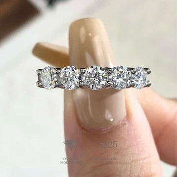 Moissanite Row Ring