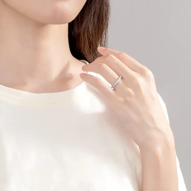 Moissanite Row Ring