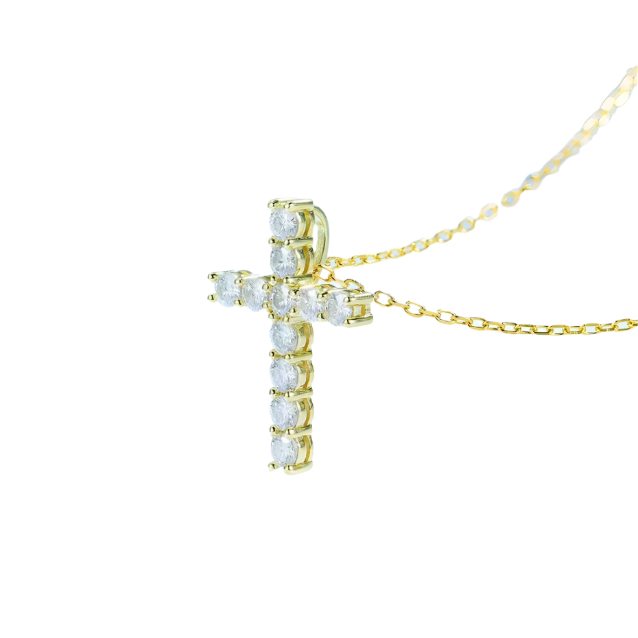 Moissanite Cross Necklace