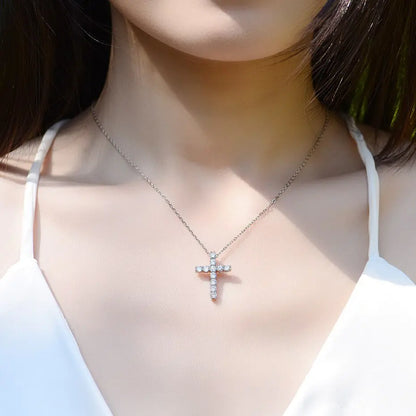 Moissanite Cross Necklace